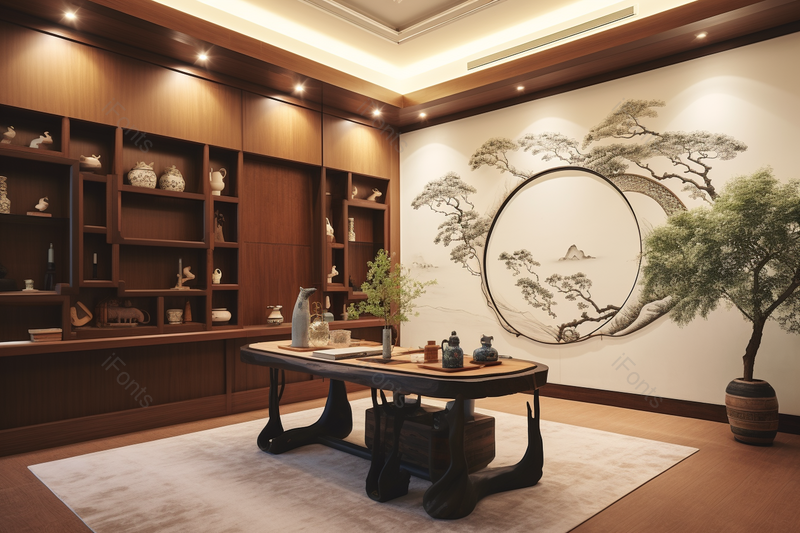 简约国风室内中国风古典书房,高清,摄影图,摄影图片,图片大全,摄影图免费下载